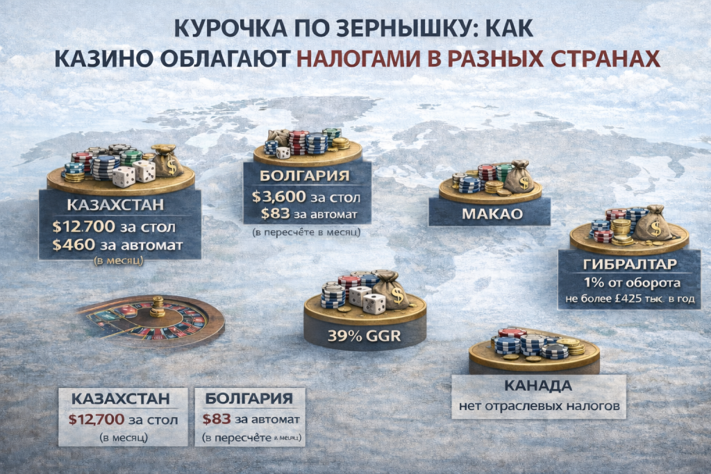 КУРОЧКА ПО ЗЕРНЫШКУ: КАК КАЗИНО ОБЛАГАЮТ НАЛОГАМИ В РАЗНЫХ СТРАНАХ