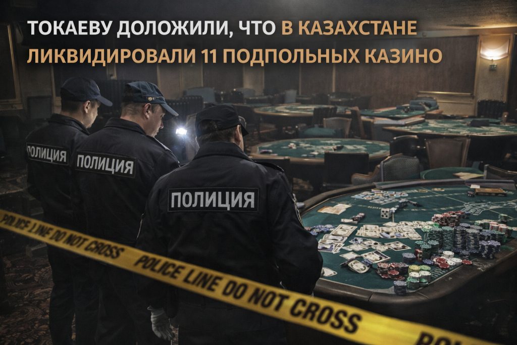 ТОКАЕВУ ДОЛОЖИЛИ, ЧТО В КАЗАХСТАНЕ ЛИКВИДИРОВАЛИ 11 ПОДПОЛЬНЫХ КАЗИНО