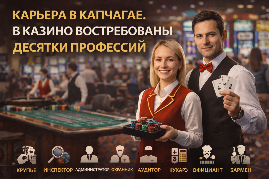 КАРЬЕРА В КАПЧАГАЕ. В КАЗИНО ВОСТРЕБОВАНЫ ДЕСЯТКИ ПРОФЕССИЙ